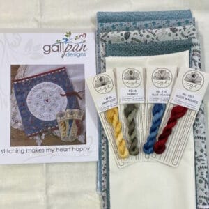 Gail Pan's Stitching Makes My Heart Happy Thread holder pattern with fabric by Lynette Anderson