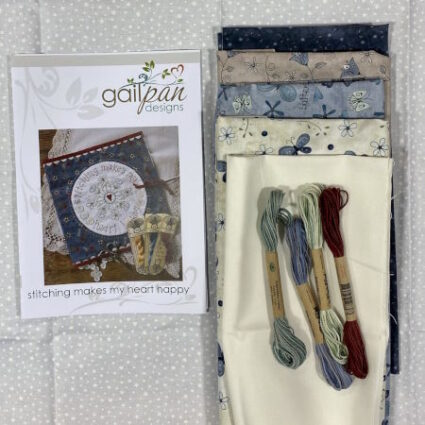 Stitching makes my heart happy pattern, thread and fabric kit, designed by Gail Pan