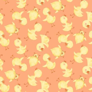 StudioE Lucky Duck Ducks orange novelty cotton fabric