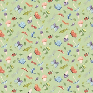 StudioE Lucky Duck Novelty Motifs Green Cotton fabric