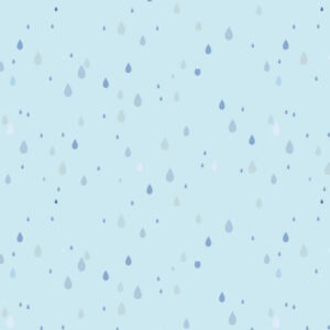 StudioE Lucky Duck Raindrops Sky Blue Novelty Cotton Fabric