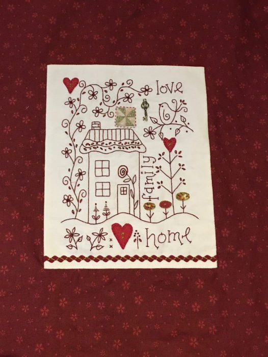 Love Family Home wall hanging designed by Gail Pan and made by Tracy Balsden 8