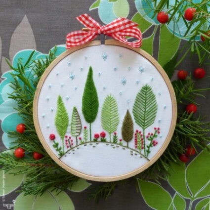 Tamar Nahir Yanai Christmas Forest Circle Embroidery Kit