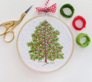 Tamar Nahir Yanai Christmas Tree Circle Embroidery Kit