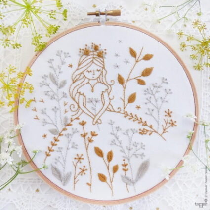 Tamar Nahir Yanai Gold and Grey Princess Embroidery Kit