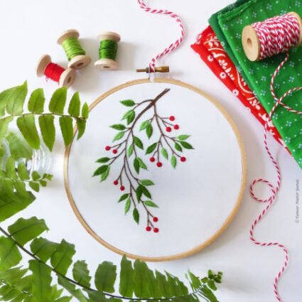 Tamar Nahir Yanai Christmas Mistletoe embroidery Kit
