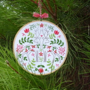 Tamar Nahir Yanai Two Christmas Deer Circle Embroidery Kit