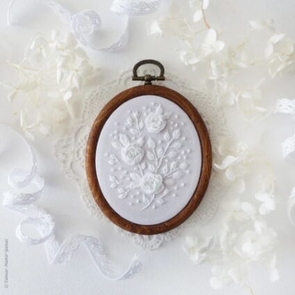 Tamar Nahir Yanai White Roses Embroidery Kit
