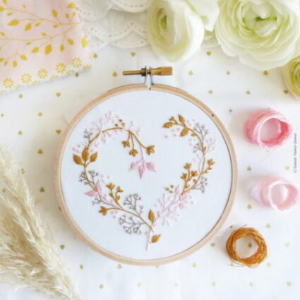Tamar Nahir Yanai Wildflower Heart Circle Embroidery Kit