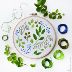 Tamar Nahir Yanai Windy Leaves Circle Embroidery Kit