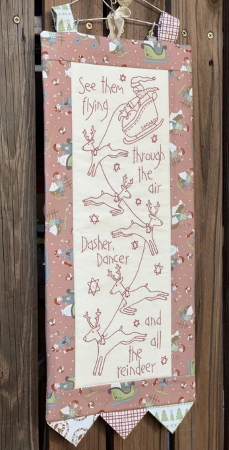 The Birdhouse Dasher and Dancer Christmas wall Hanging Pattern by Natalie Bird