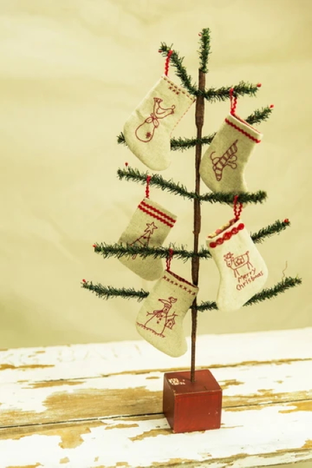 The Birdhouse Mini Merry Christmas stocking Pattern by Natalie Bird