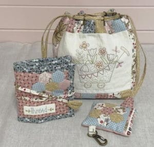 The Birdhouse Stitching Ditty Drawstring Bag and Thread Keep and Pin Keep Pattern by Natalie Bird
