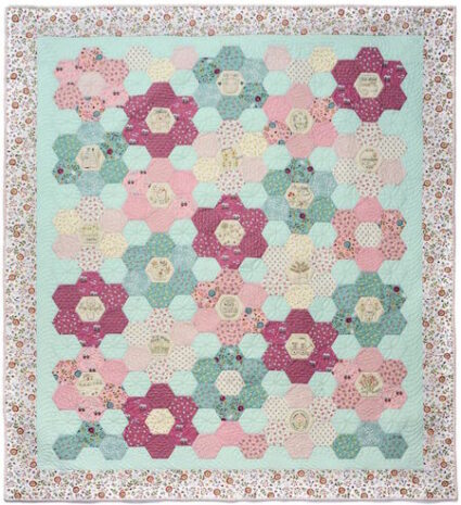 The Birdhouse Willowbrook Hexie English paper pieced Quilt pattern by Natalie