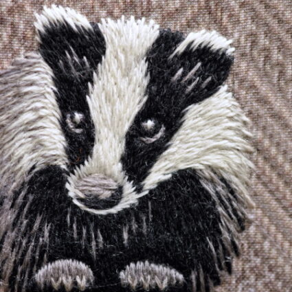The Bluebird Embroidery Company Thread Painting in Wool Badger Kit by Helen Richman
