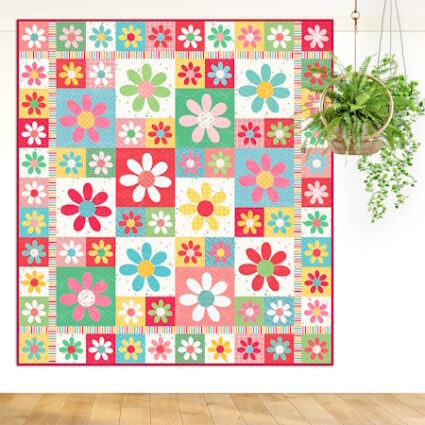 The Red Boot Quilt Candy Blossoms Applique Flower Quilt pattern