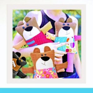 The Red Boot Quilt Company Snuggle Bears Soft Toy Pattern