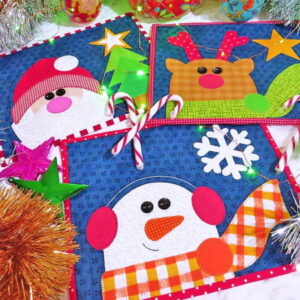 The Red Boot quilt Company Jingle Bells Snack Mats Pattern by Antonie Alexander