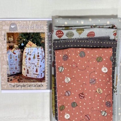 The Simple Santa Sack pattern and fabric pack, designed by Anni Downs from Hatched and Patched