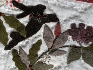 The holly, the ivy and the hare quilt class with Becky De'Ath at Poppy Patch