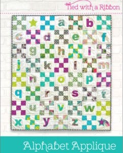 Tied with a Ribbon Alphabet Applique Baby Quilt Pattern