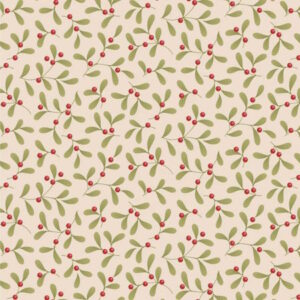 Tilda Merry Little Christmas Mistletoe Cream Cotton Fabric
