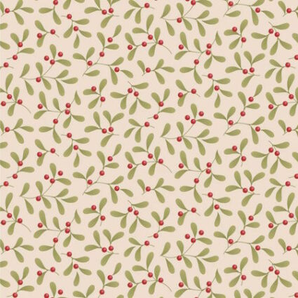 Tilda Merry Little Christmas Mistletoe Cream Cotton Fabric