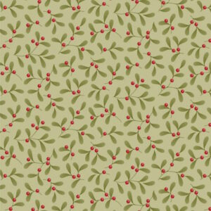 Tilda Merry Little Christmas mistletoe Pistachio Green Cotton Fabric