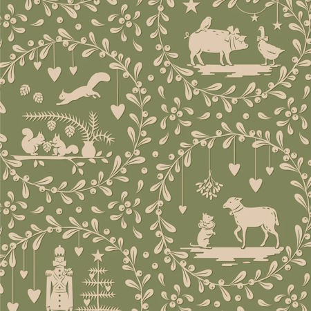 Tilda Merry Little Christmas Paperscenes Artichoke Green