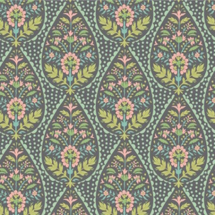 Tilda Sanctuary Adina Greygreen cotton fabric