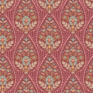 Tilda Sanctuary Adina Maroon Cotton Fabric