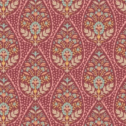 Tilda Sanctuary Adina Maroon Cotton Fabric