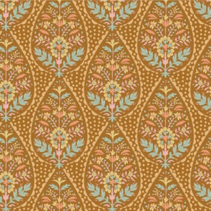 Tilda Sanctuary Adina Ochre Cotton Fabric