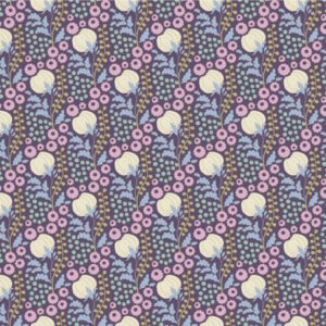 Tilda Sanctuary Cottonfield Eggplant Cotton Fabric