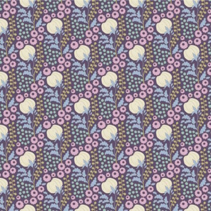 Tilda Sanctuary Cottonfield Eggplant Cotton Fabric