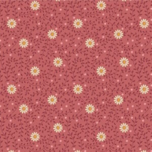 Tilda Sanctuary Daisy Dream Rhubarb pink cotton fabric