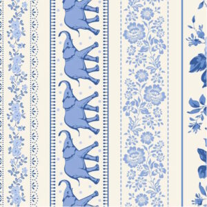Tilda Something Blue Borders Blue 100% cotton Fabric