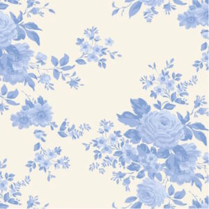 Tilda Something Blue Carol pale blue cotton fabric