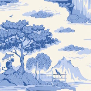 Tilda Something Blue Cottonview Cream cotton fabric