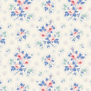 Tilda Something Blue First Kiss Cream cotton fabric