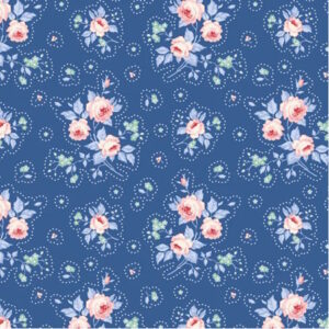 Tilda Something Blue First Kiss Denim Blue cotton fabric