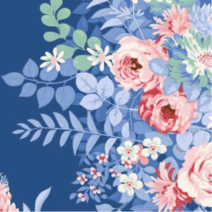 Tilda Something Blue Whimseyflower night cotton fabric