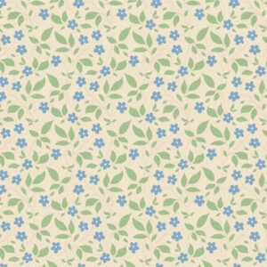 Tilda Sunday Brunch Tipsy Cream Blue Cotton Fabric