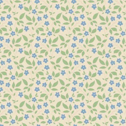 Tilda Sunday Brunch Tipsy Cream Blue Cotton Fabric