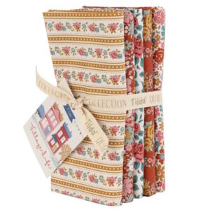 Tilda Village Life 5 Fat Quarters Rust and Ochre