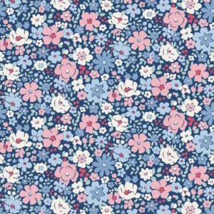 Tilda Village Life Esther Blue Cotton Fabric