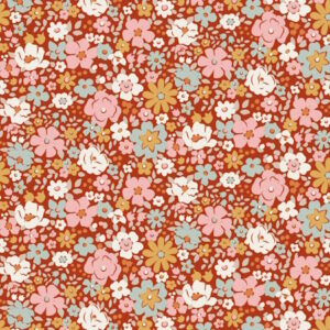 Tilda village Life Esther Rust Cotton Fabric