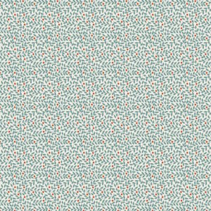 Tilda Village life Lillian Teal cotton fabric