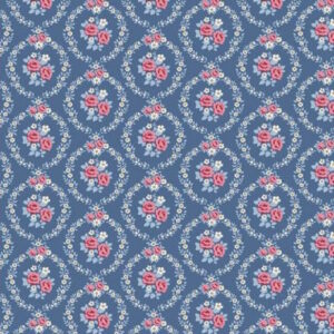 Tilda Village Life Mable Blue Cotton Fabric