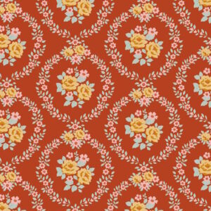 Tilda Village Life Mable Rust cotton Fabric
